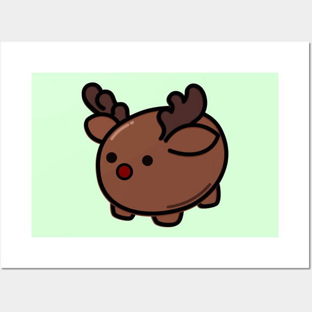 Cute Reindeer Wall Art by happyfruitsart